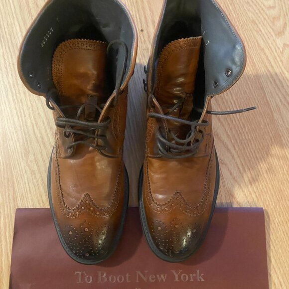 TO BOOT NEW YORK Jarod Brown Leather Boots Sz 7 - Fit larger - NEW! - Picture 2 of 7